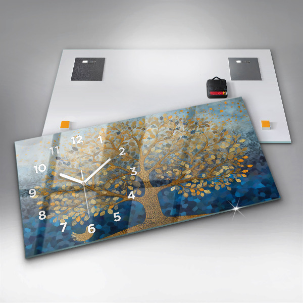 Horizontale Uhr Abstrakter Baum