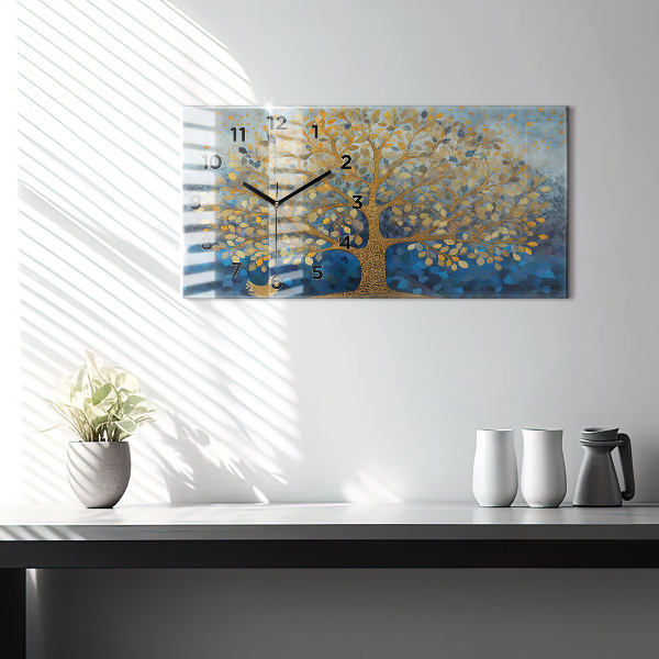 Horizontale Uhr Abstrakter Baum