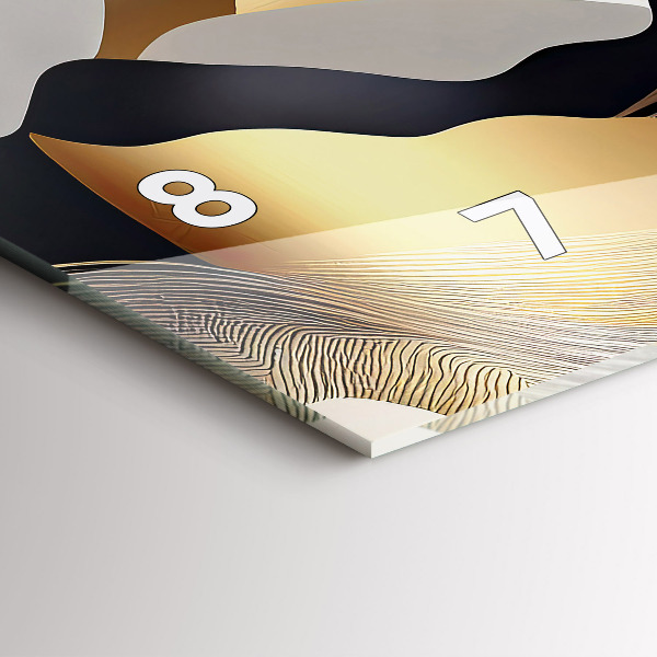 Horizontale Uhr mit motiv Abstrakte goldene Berge