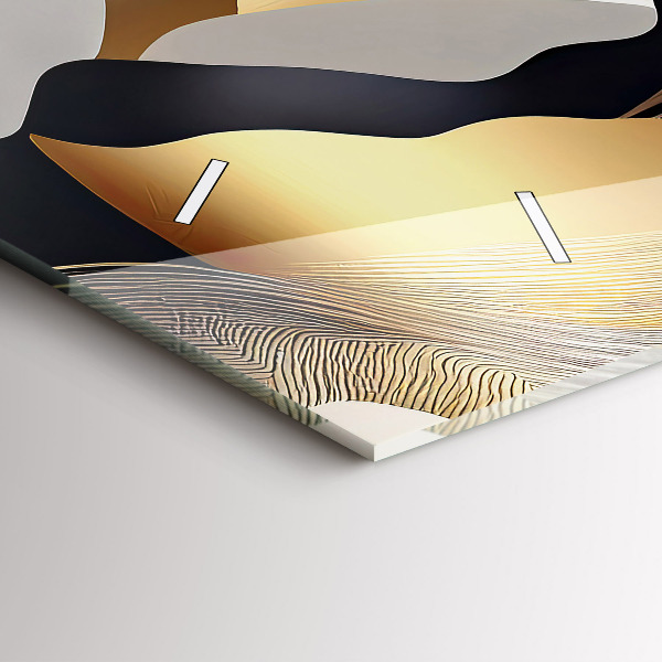 Horizontale Uhr mit motiv Abstrakte goldene Berge