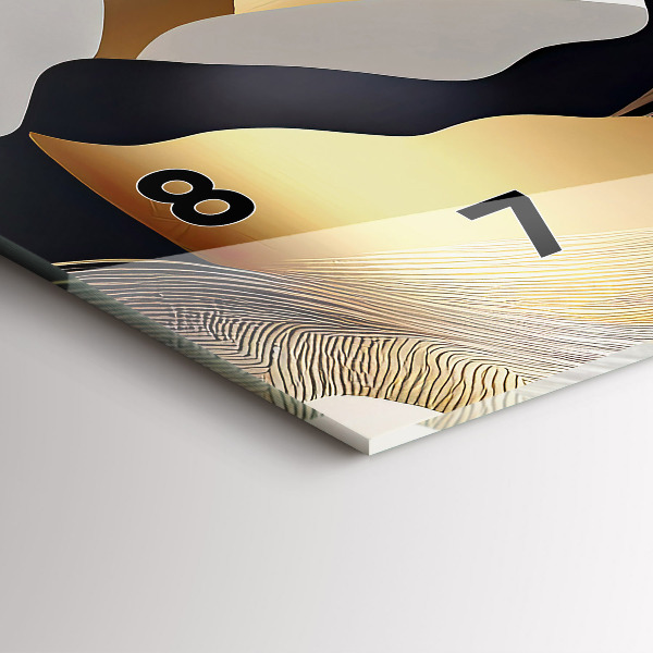 Horizontale Uhr mit motiv Abstrakte goldene Berge