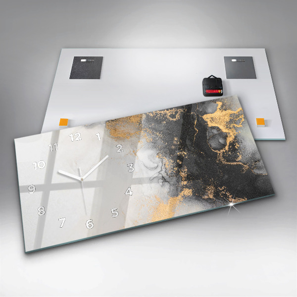 Horizontale Uhr mit motiv Marmor-Kunst