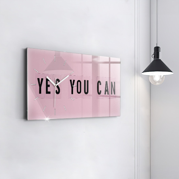 Horizontale Uhr mit motiv Ja, du kannst