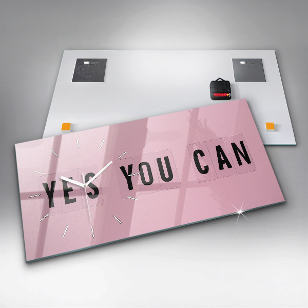 Horizontale Uhr mit motiv Ja, du kannst