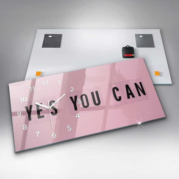 Horizontale Uhr mit motiv Ja, du kannst