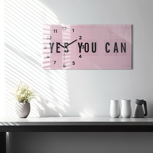 Horizontale Uhr mit motiv Ja, du kannst