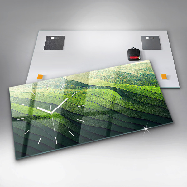 Horizontale Uhr mit motiv Abstrakte grüne Felder