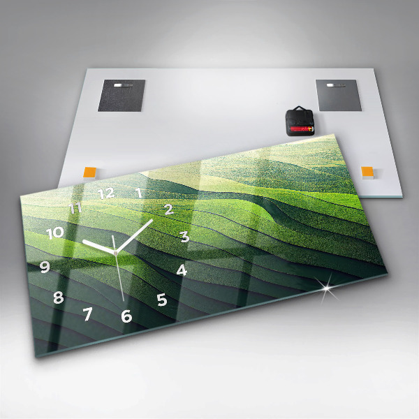Horizontale Uhr mit motiv Abstrakte grüne Felder