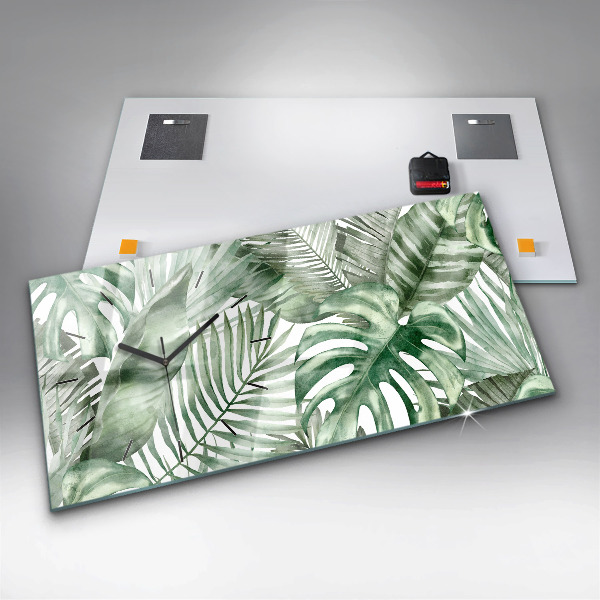 Horizontale Uhr Pflanzenblätter