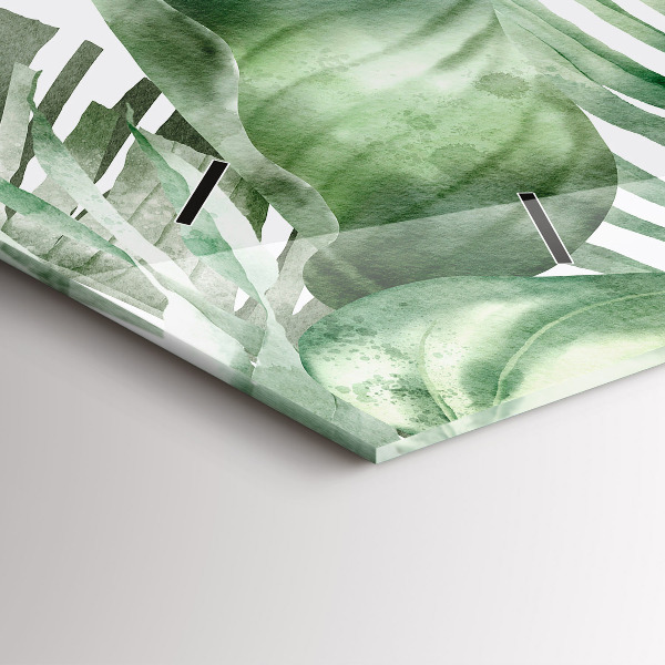 Horizontale Uhr Pflanzenblätter