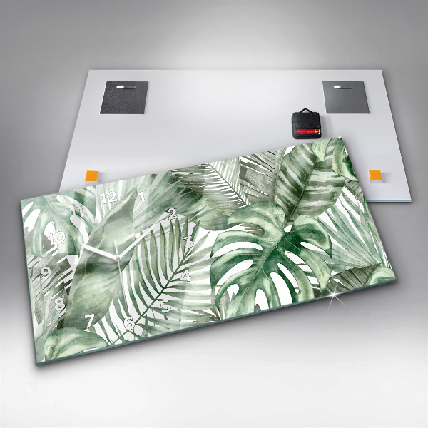 Horizontale Uhr Pflanzenblätter