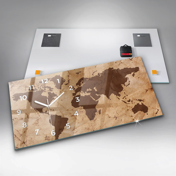 Horizontale Uhr Alte Weltkarte