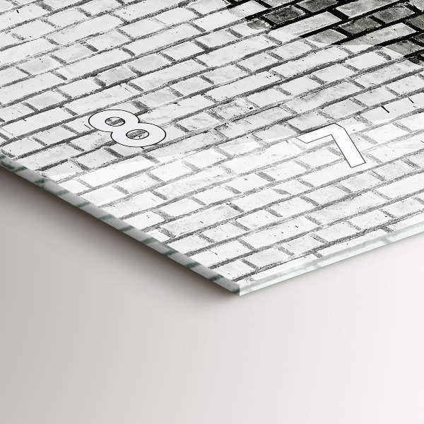 Horizontale Uhr Backsteinmauer Weltkarte