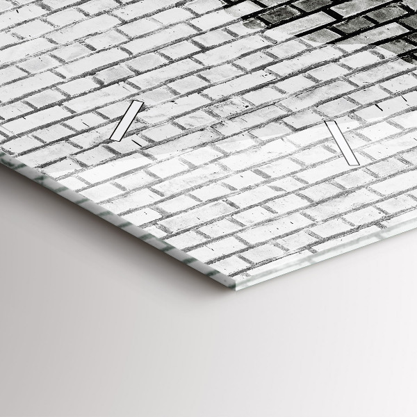 Horizontale Uhr Backsteinmauer Weltkarte