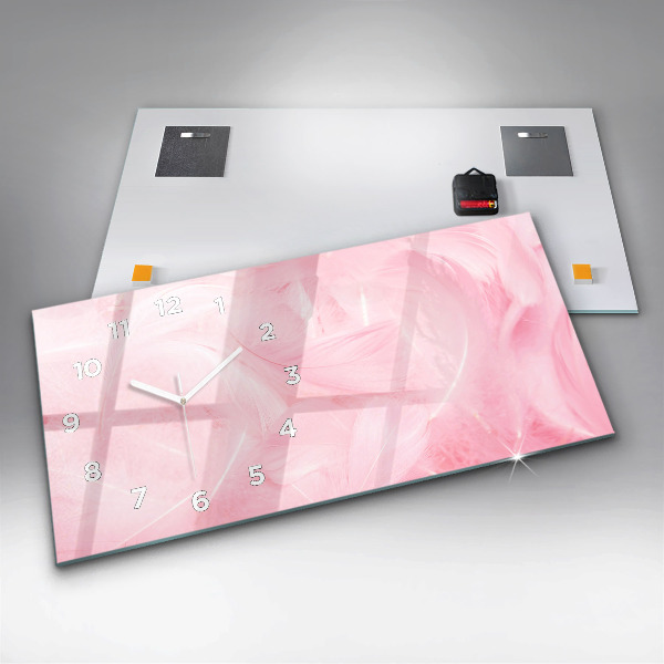 Horizontale Uhr mit motiv Federn abstrakt