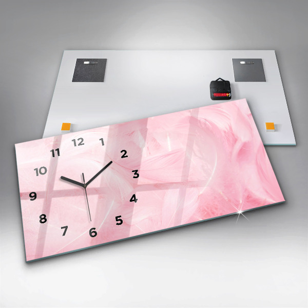 Horizontale Uhr mit motiv Federn abstrakt