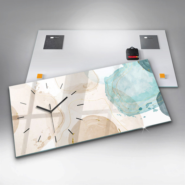 Horizontale Uhr Aquarell-Flecken