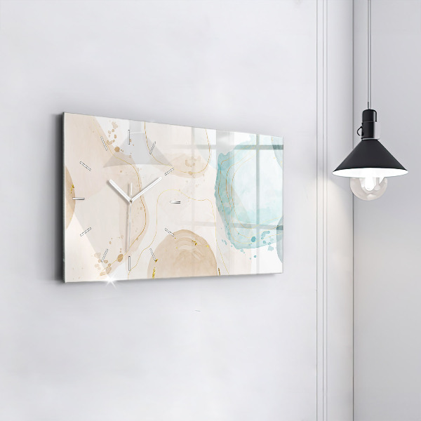 Horizontale Uhr Aquarell-Flecken