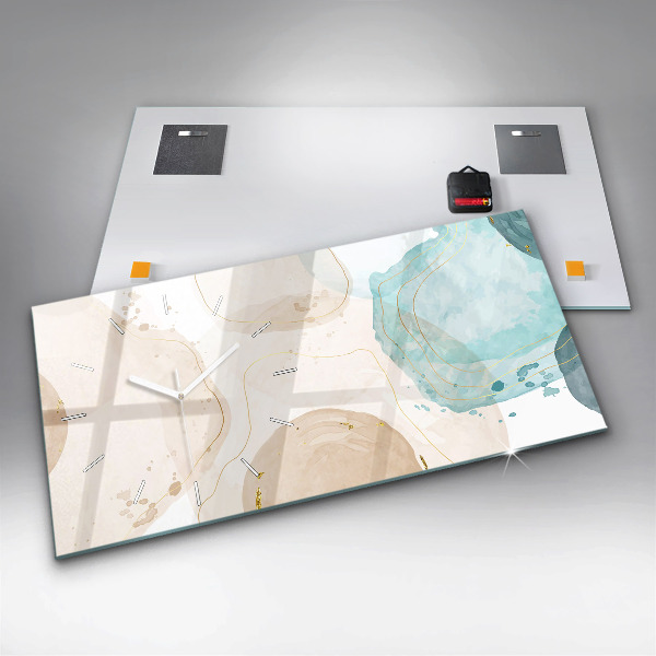 Horizontale Uhr Aquarell-Flecken