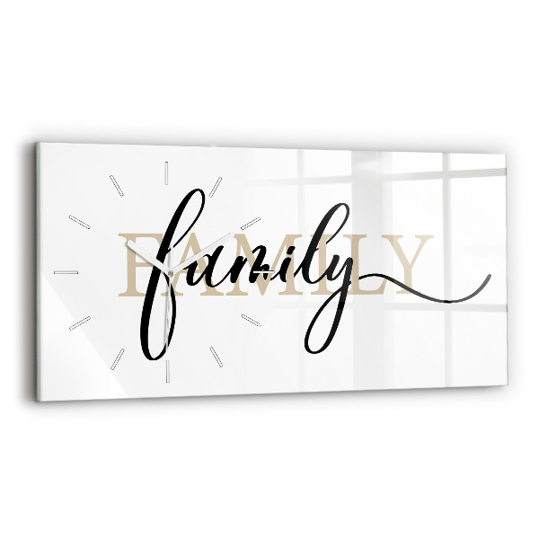 Horizontale Uhr Familieninschrift
