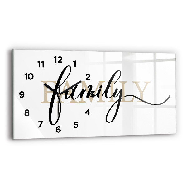 Horizontale Uhr Familieninschrift