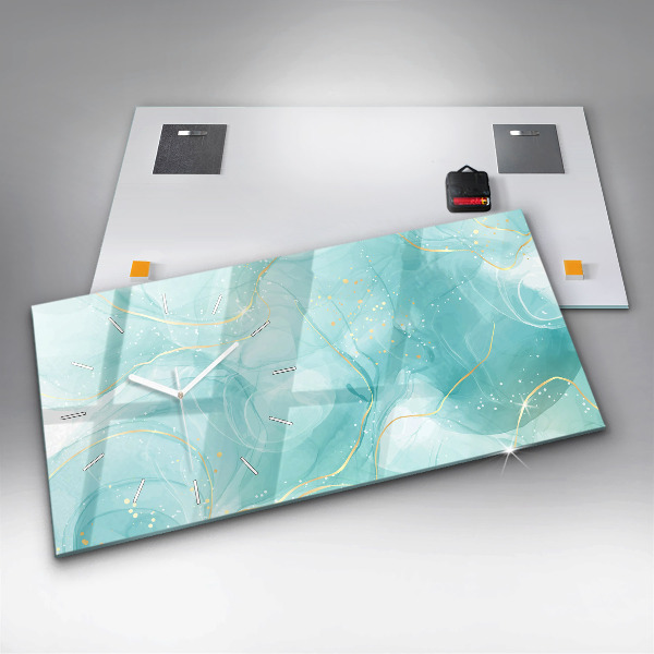 Horizontale Uhr Abstrakter Marmor