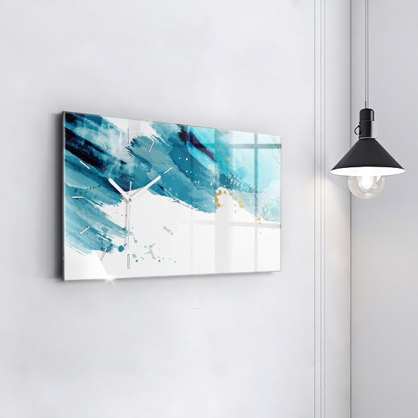 Horizontale Uhr Pinselstriche