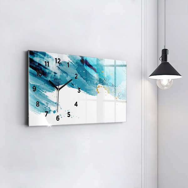 Horizontale Uhr Pinselstriche