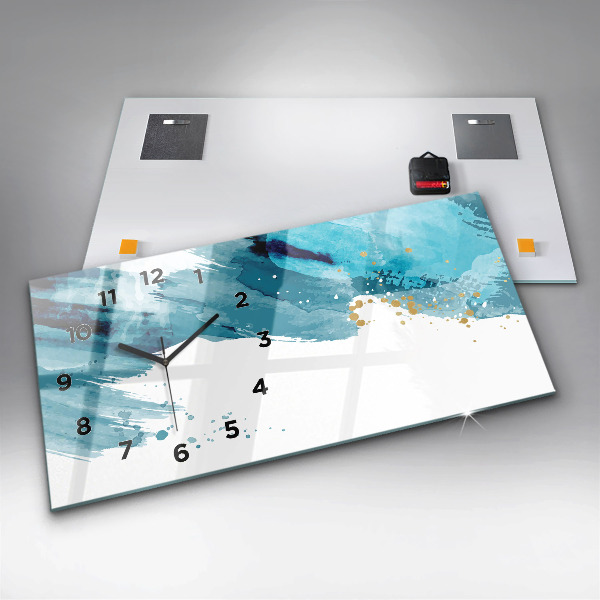 Horizontale Uhr Pinselstriche