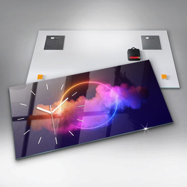 Horizontale Uhr mit motiv 3D Rauch abstrakt