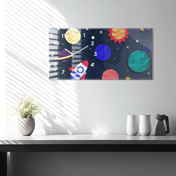 Horizontale Uhr Kosmos für Kinder
