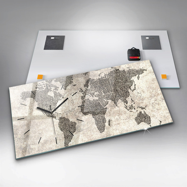 Horizontale Uhr Weltkarte Zeitung