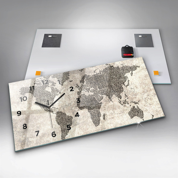 Horizontale Uhr Weltkarte Zeitung