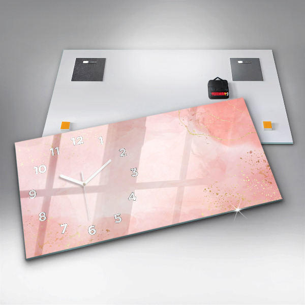 Horizontale Uhr Rosa Murmel