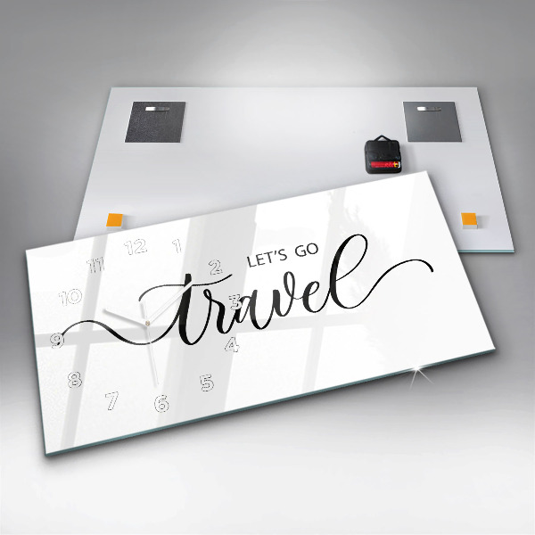 Horizontale Uhr mit motiv Reise-Inschrift