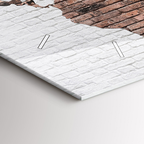 Horizontale Uhr mit motiv Weltkarte aus Backsteinen