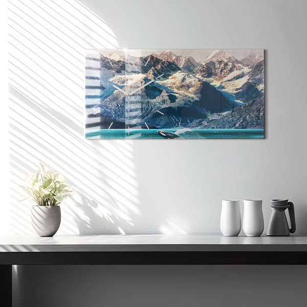 Horizontale Uhr mit motiv Walfisch Wasser