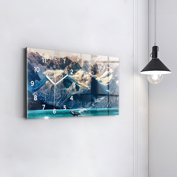 Horizontale Uhr mit motiv Walfisch Wasser