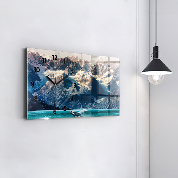 Horizontale Uhr mit motiv Walfisch Wasser