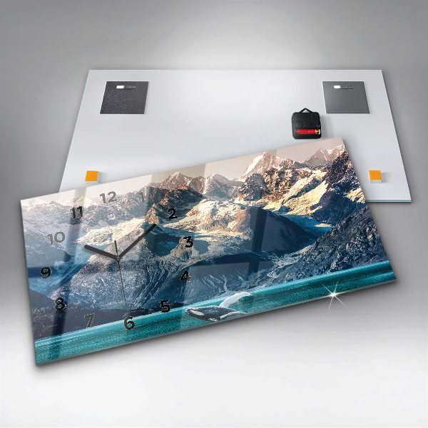 Horizontale Uhr mit motiv Walfisch Wasser