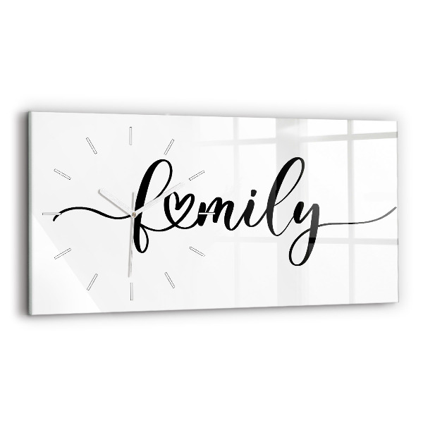 Horizontale Uhr Familieninschrift