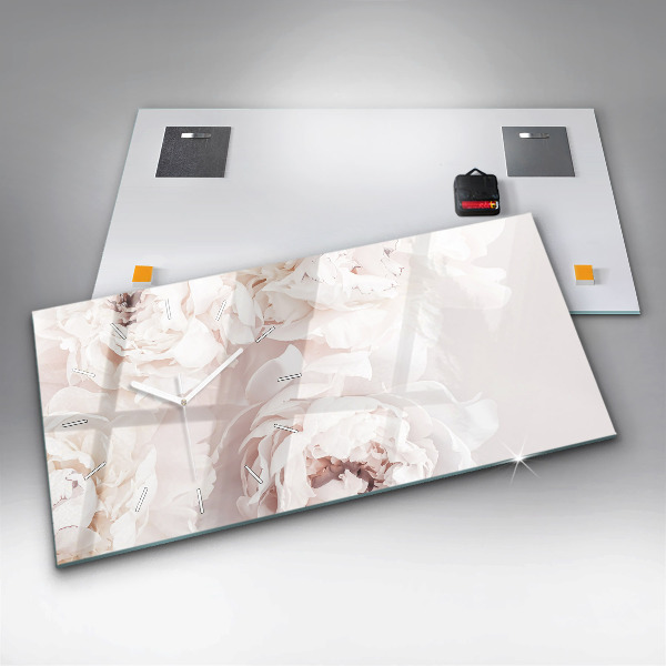 Horizontale Uhr mit motiv Pfingstrosenblüten