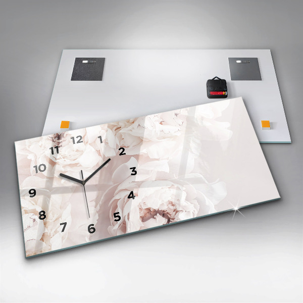 Horizontale Uhr mit motiv Pfingstrosenblüten
