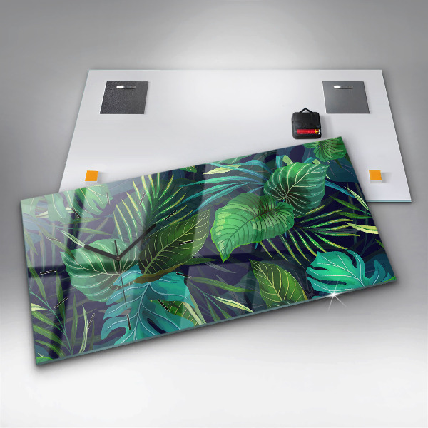 Horizontale Uhr Exotische Blätter