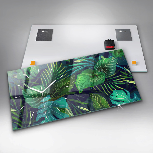 Horizontale Uhr Exotische Blätter