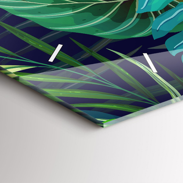 Horizontale Uhr Exotische Blätter