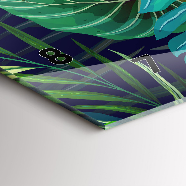 Horizontale Uhr Exotische Blätter