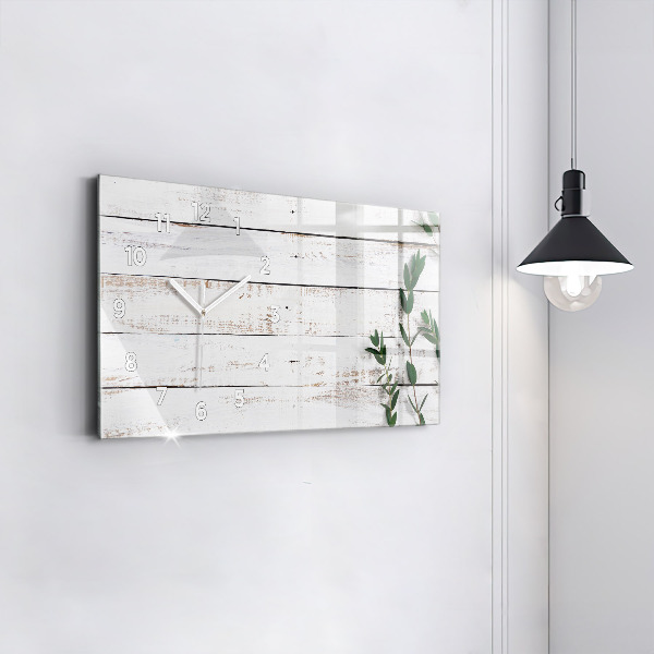 Horizontale Uhr Hölzerne Bretter