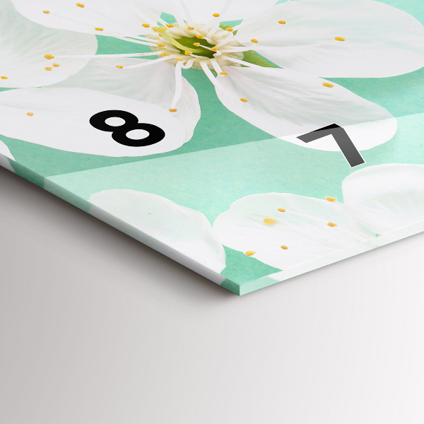 Horizontale Uhr mit motiv Blühende Gänseblümchen