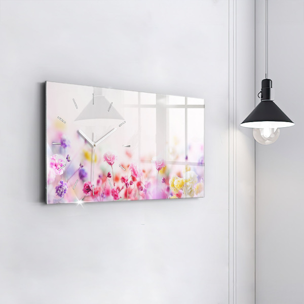 Horizontale Uhr mit motiv Blumen auf einer Wiese